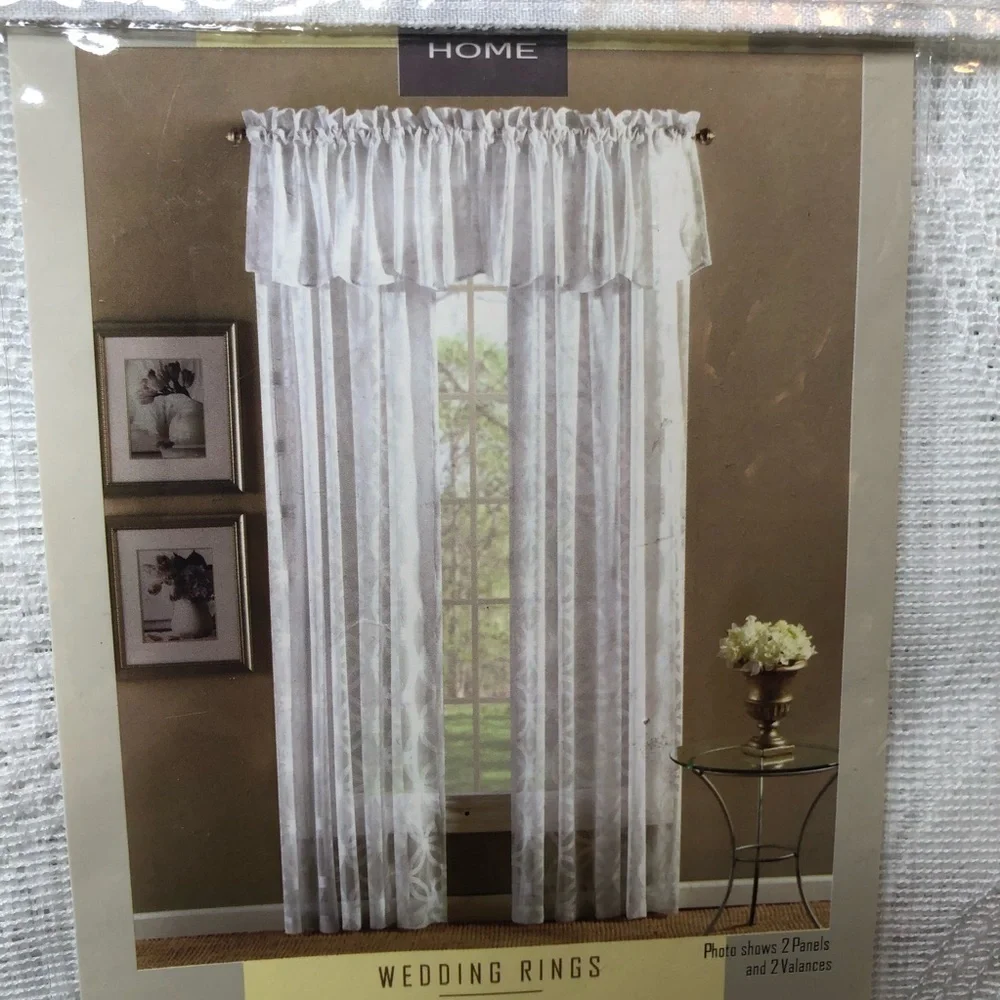 BL Home white ONE VALANCE 52” x 15”